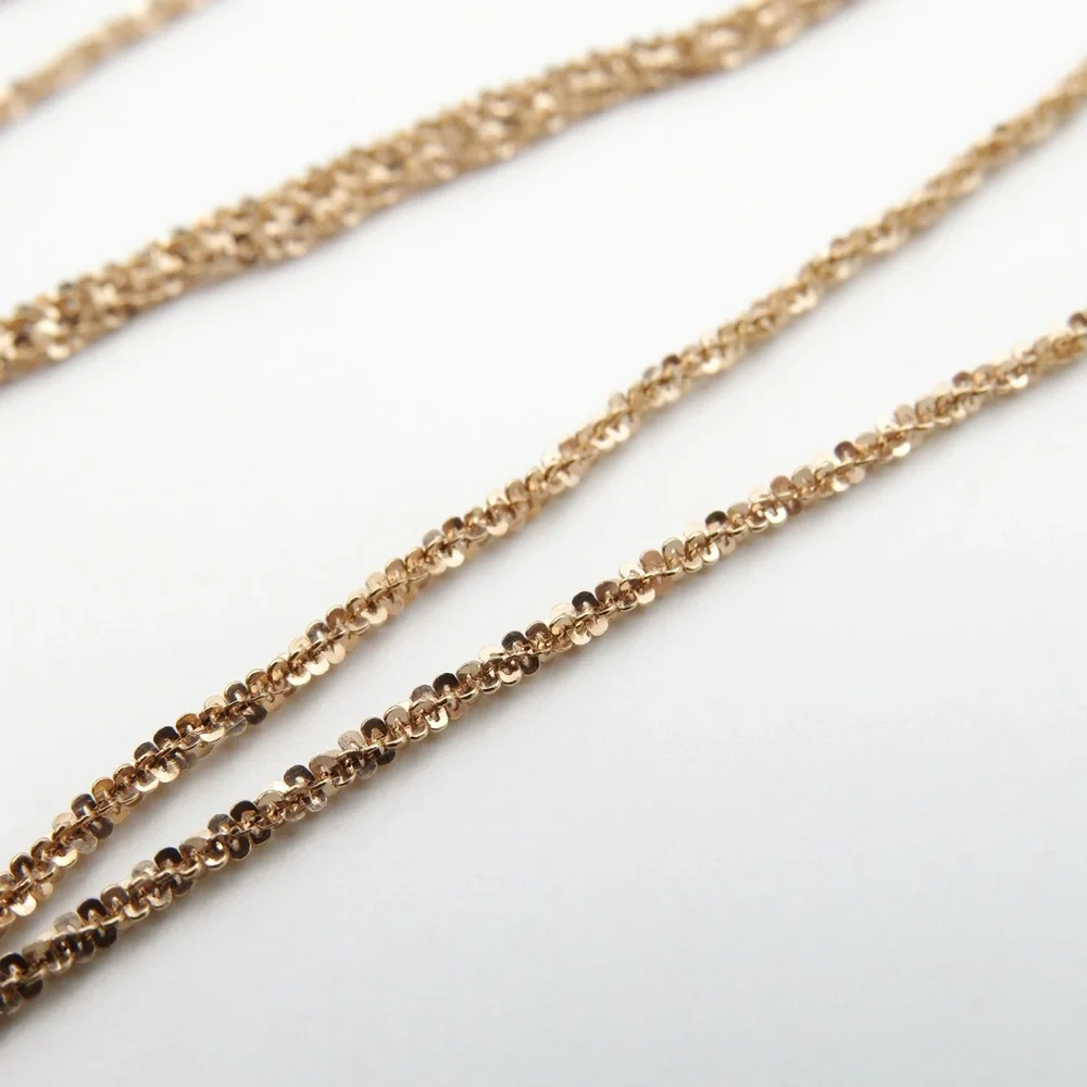 Sterling Silver 925 Rose Gold Plated Margarita Necklace Chain 24”